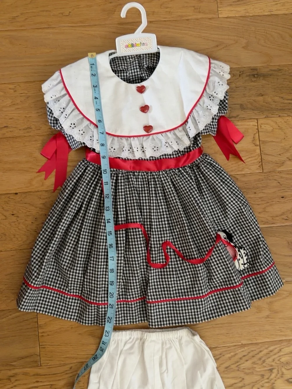 Vintage Girls Gingham Dress w/ Matching Pantalettes Estimated 2T/3T • Late 1980